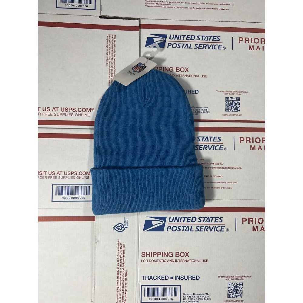 VTG NWT 90s Carolina Panthers NFL Knit Hat Cap Raised Cuff One Size Football - Picture 2 of 2